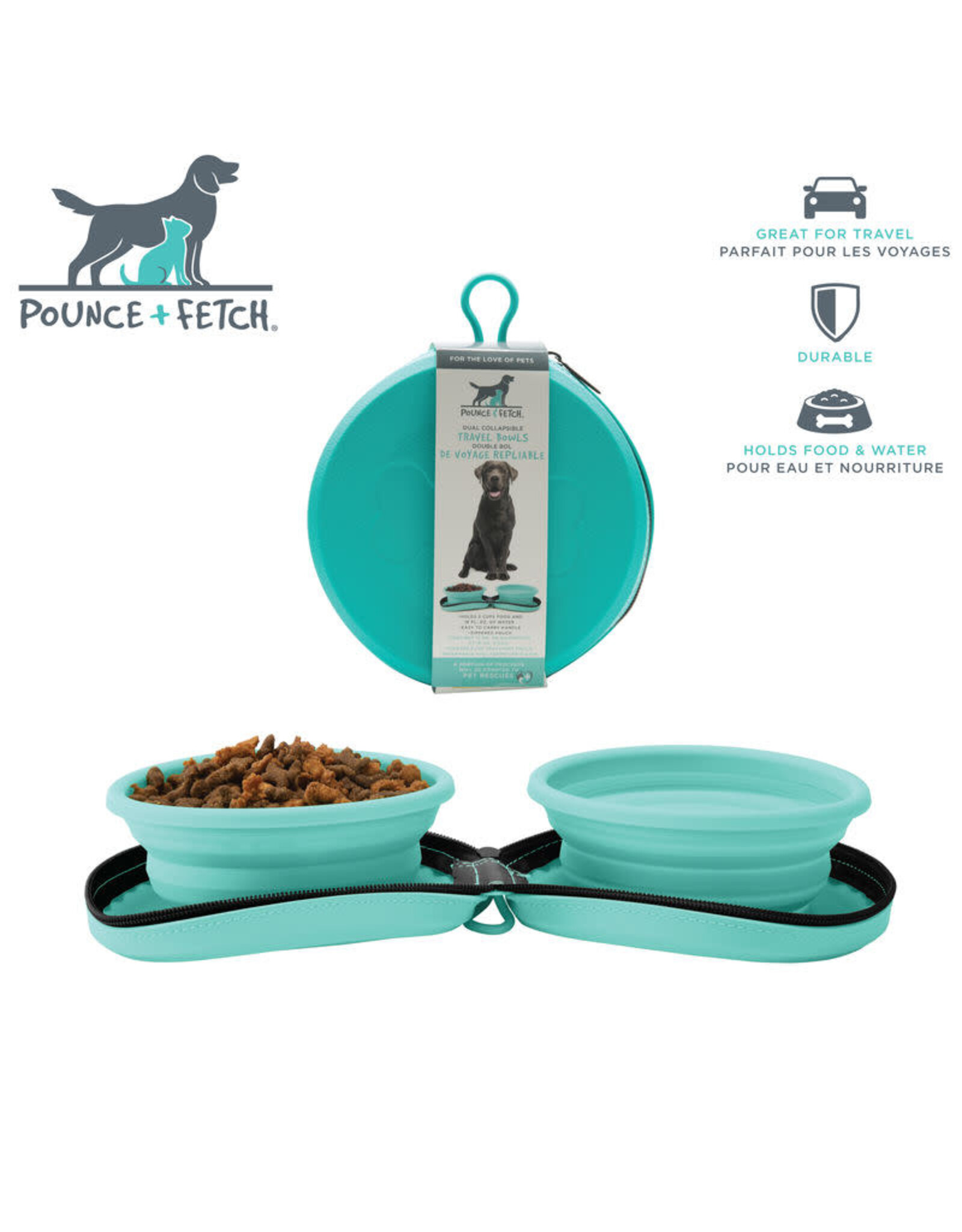 collapsible travel bowl set - blue