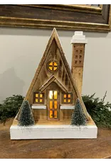 Natural Wood Cabin, LED lights