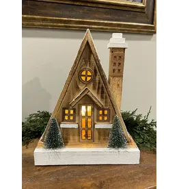 Natural Wood Cabin, LED lights