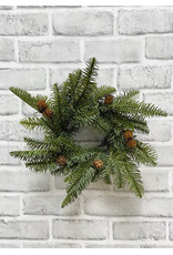 11" Fresh Touch Balsam Fir Candle Ring with Pine Cones