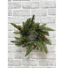 11" Fresh Touch Balsam Fir Candle Ring with Pine Cones
