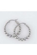 Bubble Hoop Earring - silver