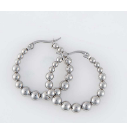 Bubble Hoop Earring - silver
