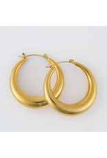 Round Hoop Earring - gold