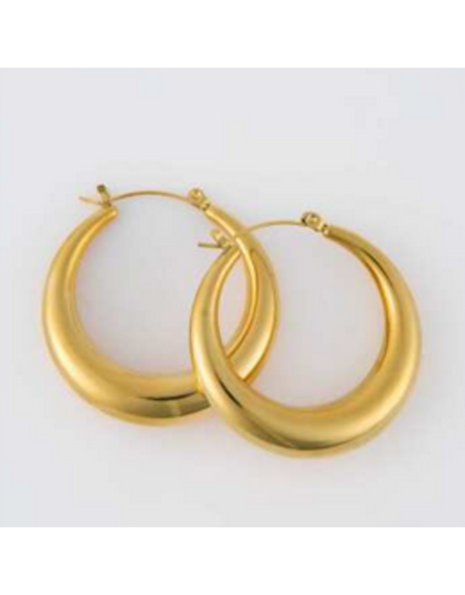 Round Hoop Earring - gold