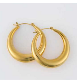 Round Hoop Earring - gold