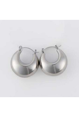 Bowl Hoop Earring - silver
