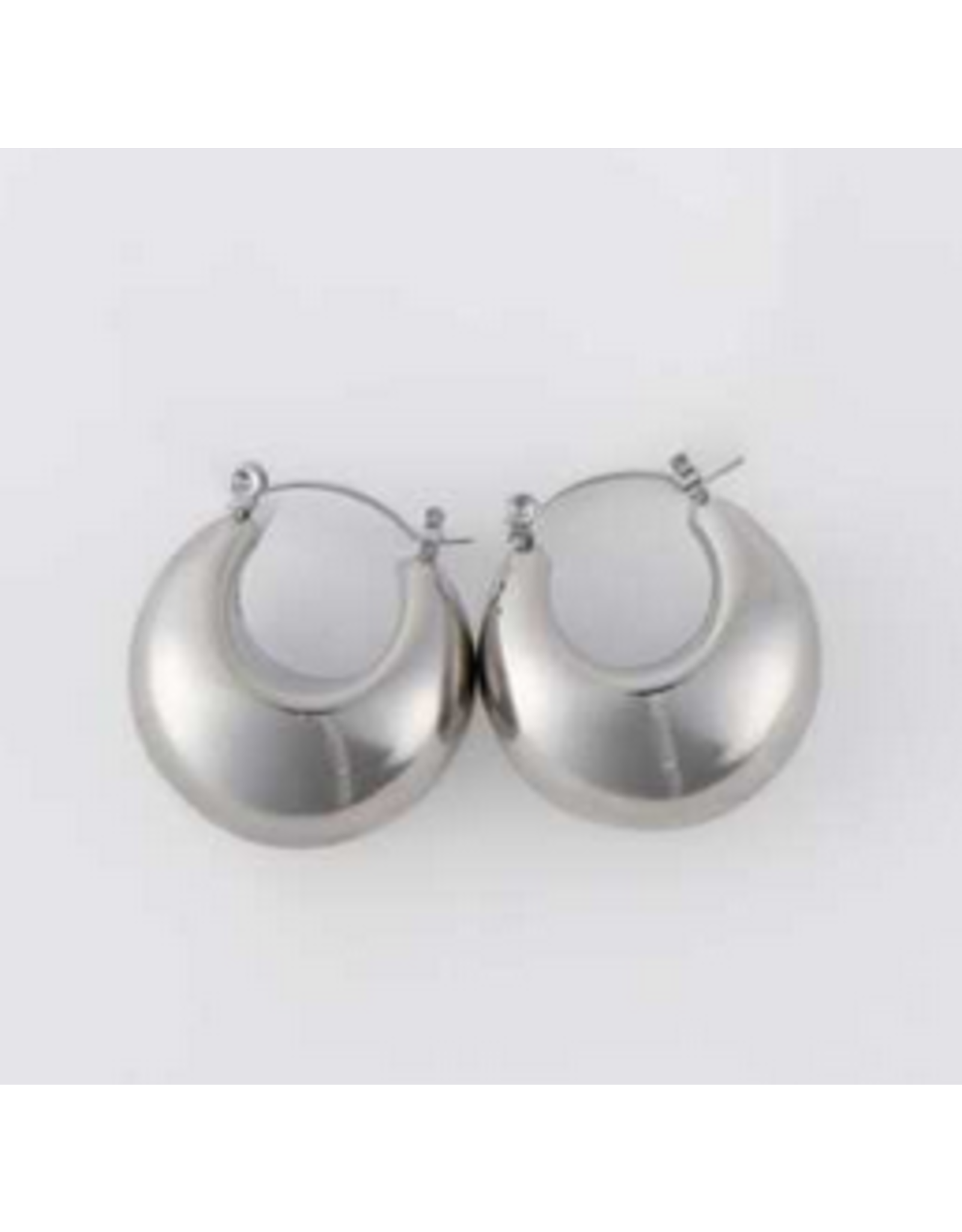 Bowl Hoop Earring - silver