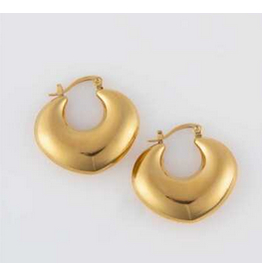 Geometric Hoop Earring - gold