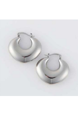 Geometric Hoop Earring - silver