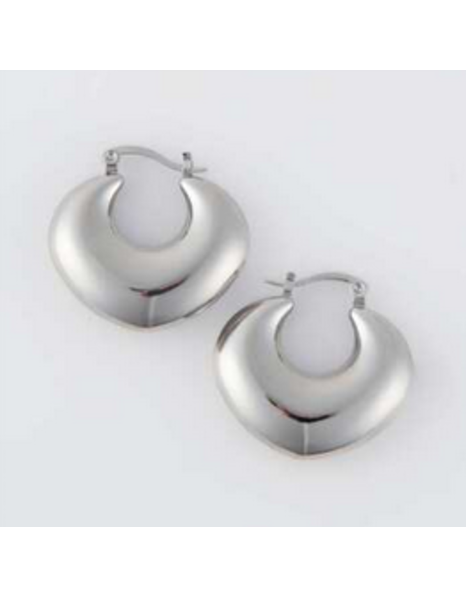 Geometric Hoop Earring - silver