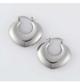 Geometric Hoop Earring - silver