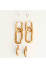 Link Hoop Earrings Trio-gold
