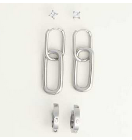 Link Hoop Earrings Trio - silver