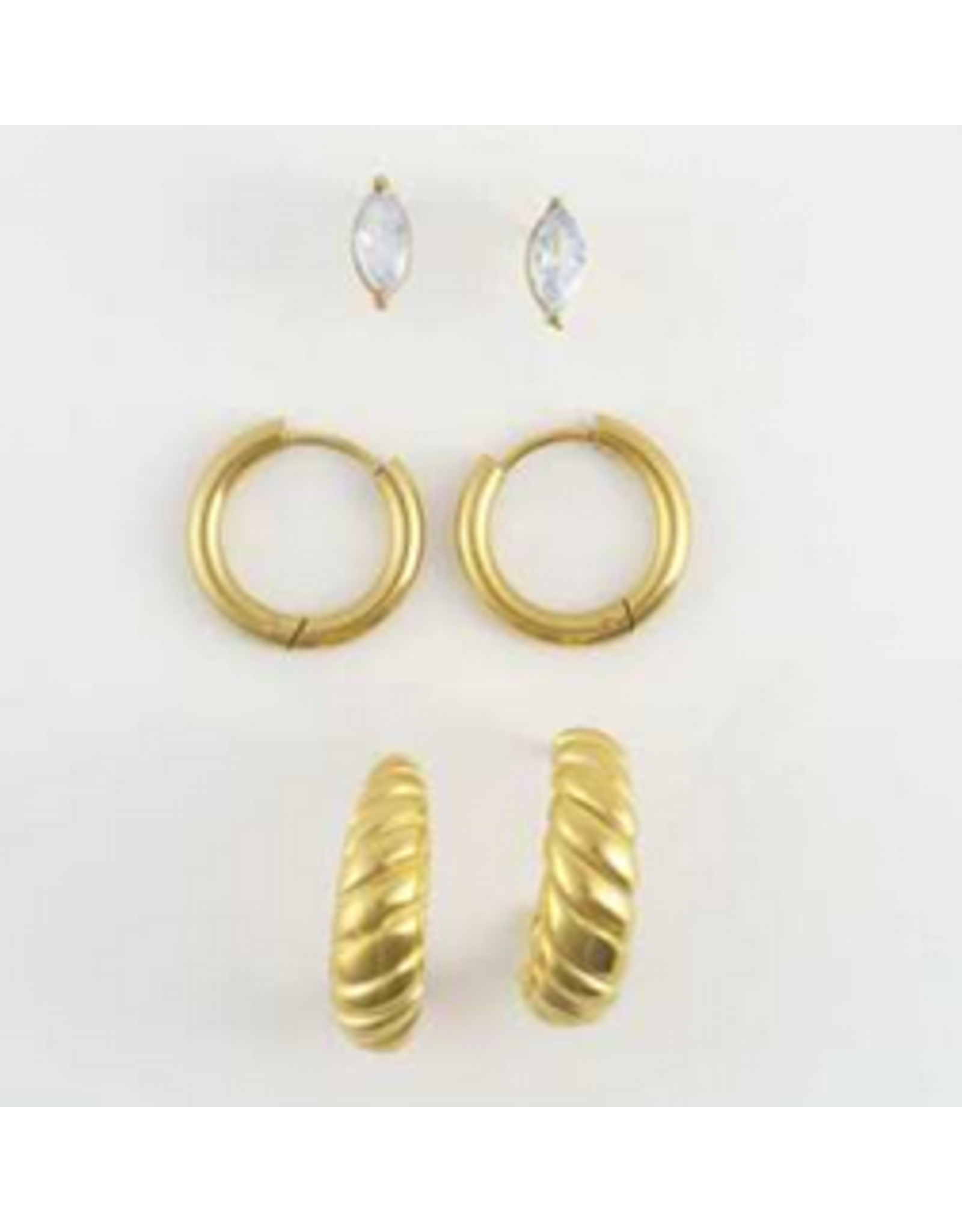 Half Moon Earrings Trio - gold