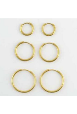 Classic Hoop Earrings Trio - gold