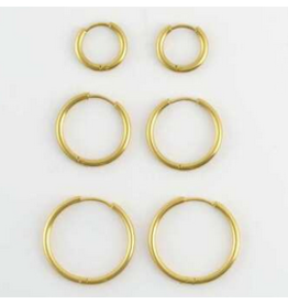 Classic Hoop Earrings Trio - gold