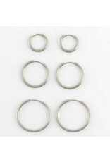 Classic Hoop Earrings Trio - silver
