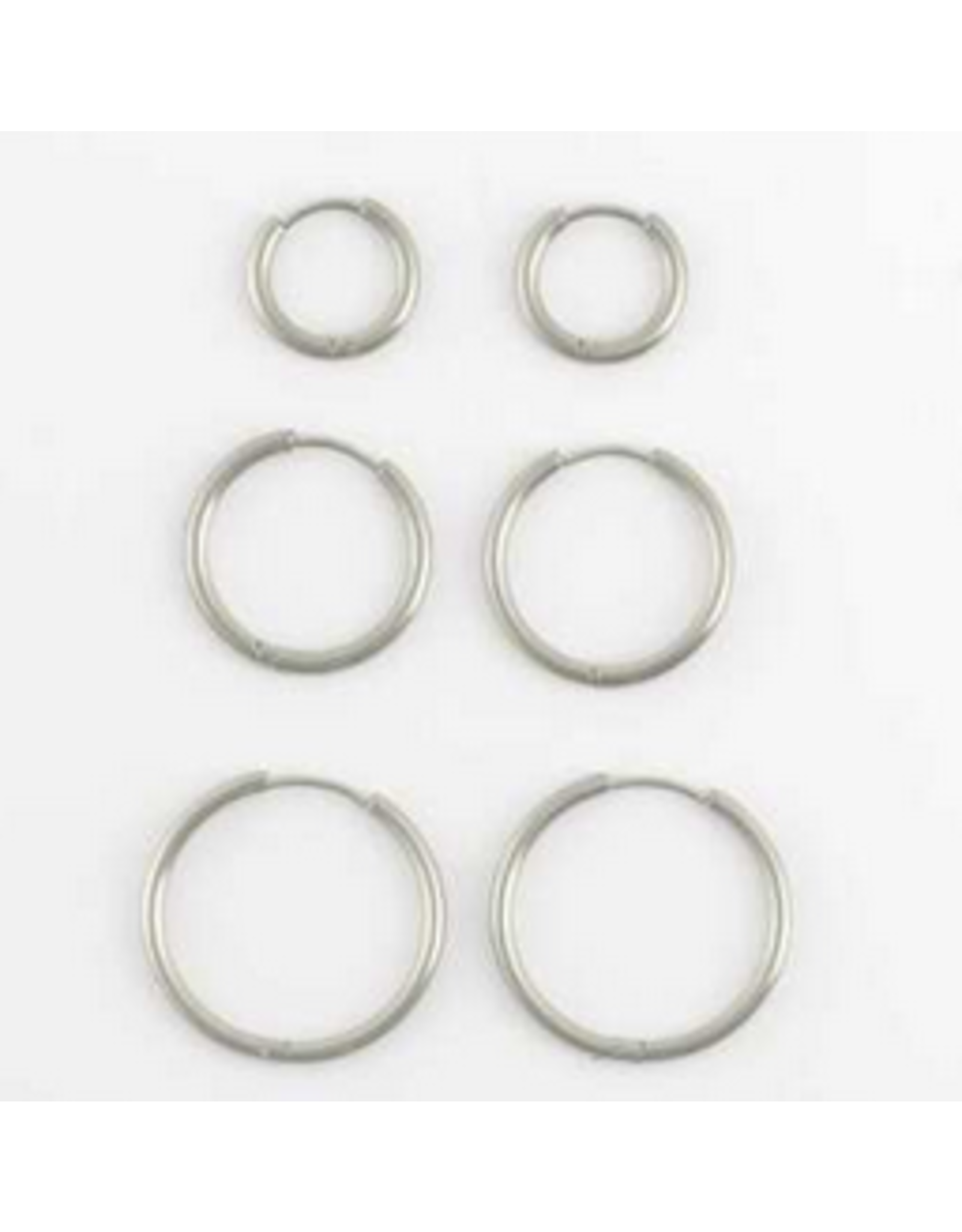 Classic Hoop Earrings Trio - silver