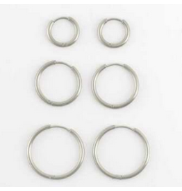 Classic Hoop Earrings Trio - silver