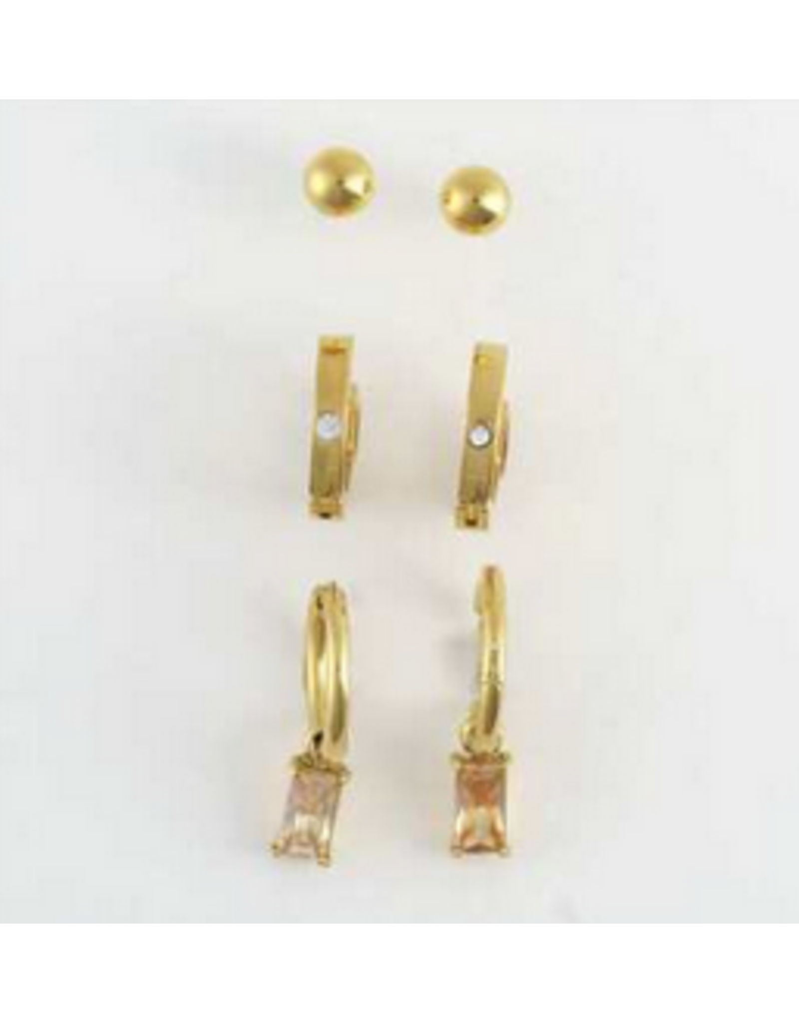 Charm Hoop Earrings Trio - gold