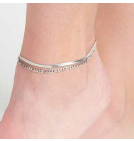 Snake Multi Anklet - silver