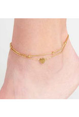 Heart Multi Anklet - gold