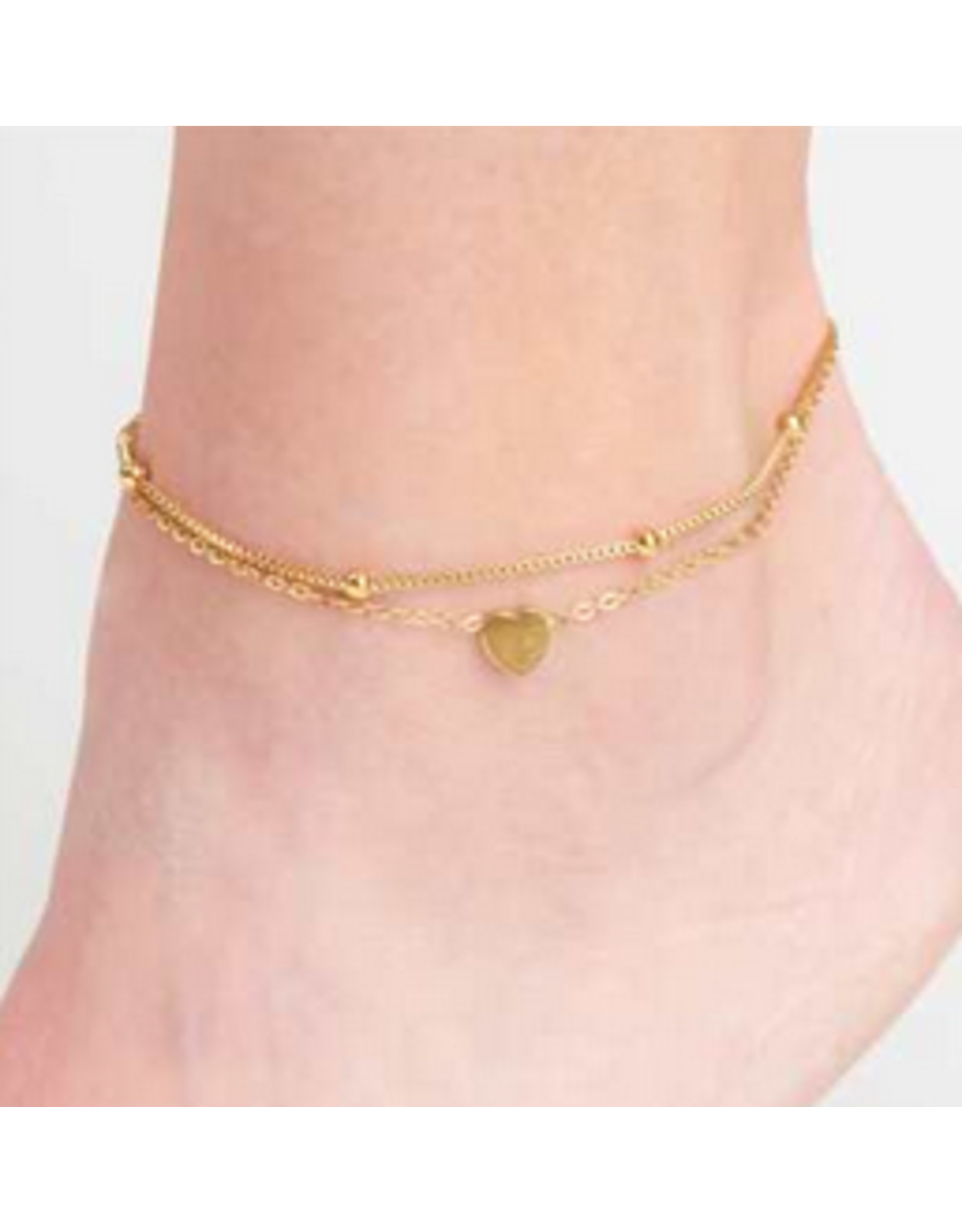 Heart Multi Anklet - gold