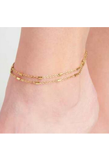Dainty Bar Multi Anklet - gold