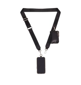 Skylar Phone Strap, with Card Case - Black