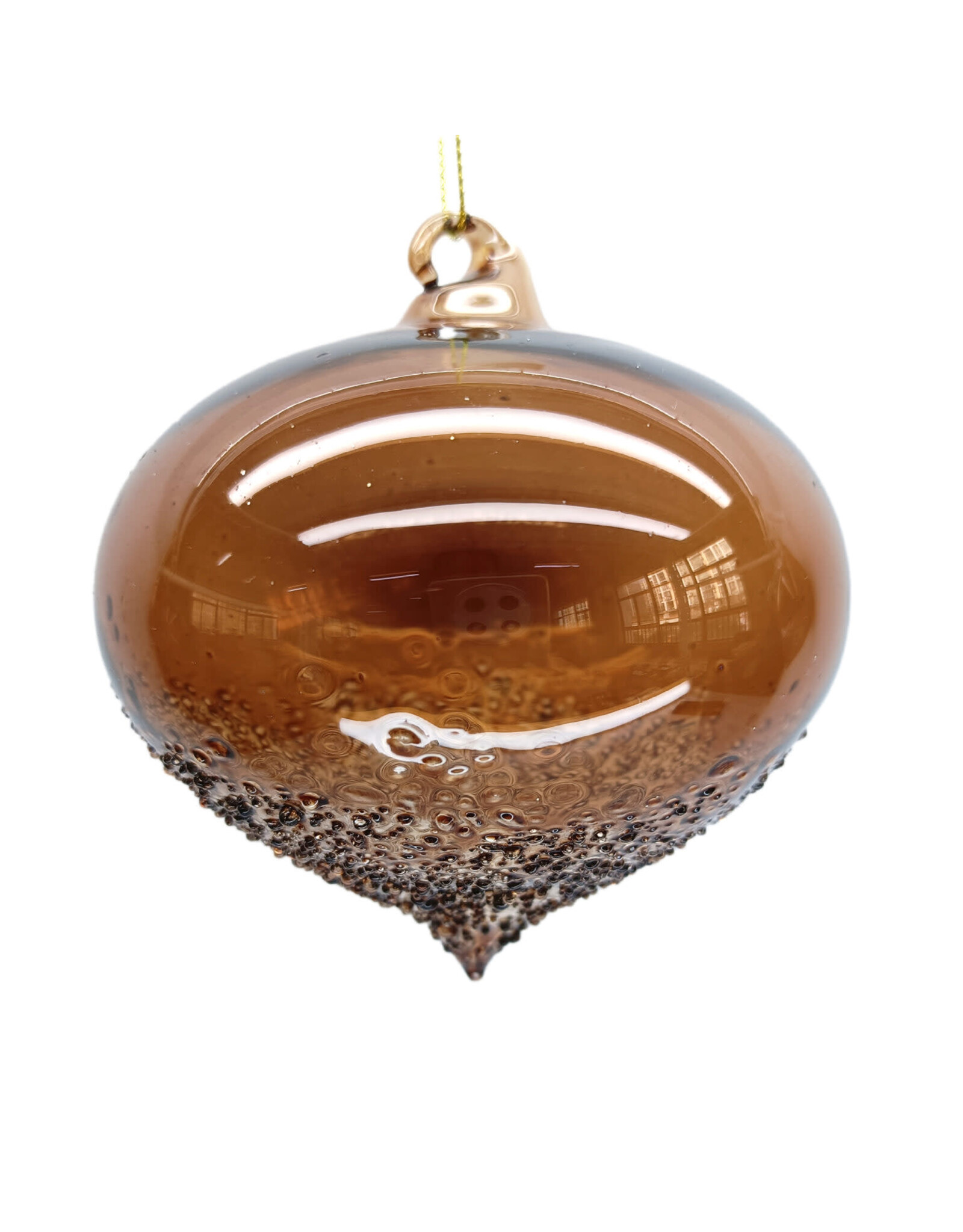 Christmas Forever 4" Glass Onion Ornament - Clear Coffee