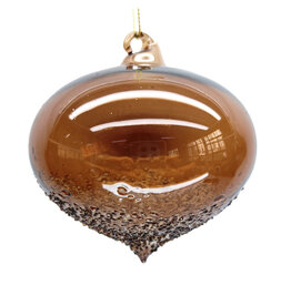 Christmas Forever 4" Glass Onion Ornament - Clear Coffee