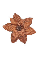 Christmas Forever 12" Brown Poinsettia Head - Velvet