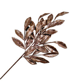 28.5" Brown Glittered Leaf Spray