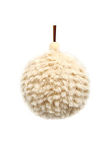 4.5" Pom Pom Ornament - Beige