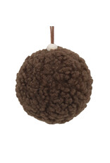 Christmas Forever 3.5" Pom Pom Ornament - Brown