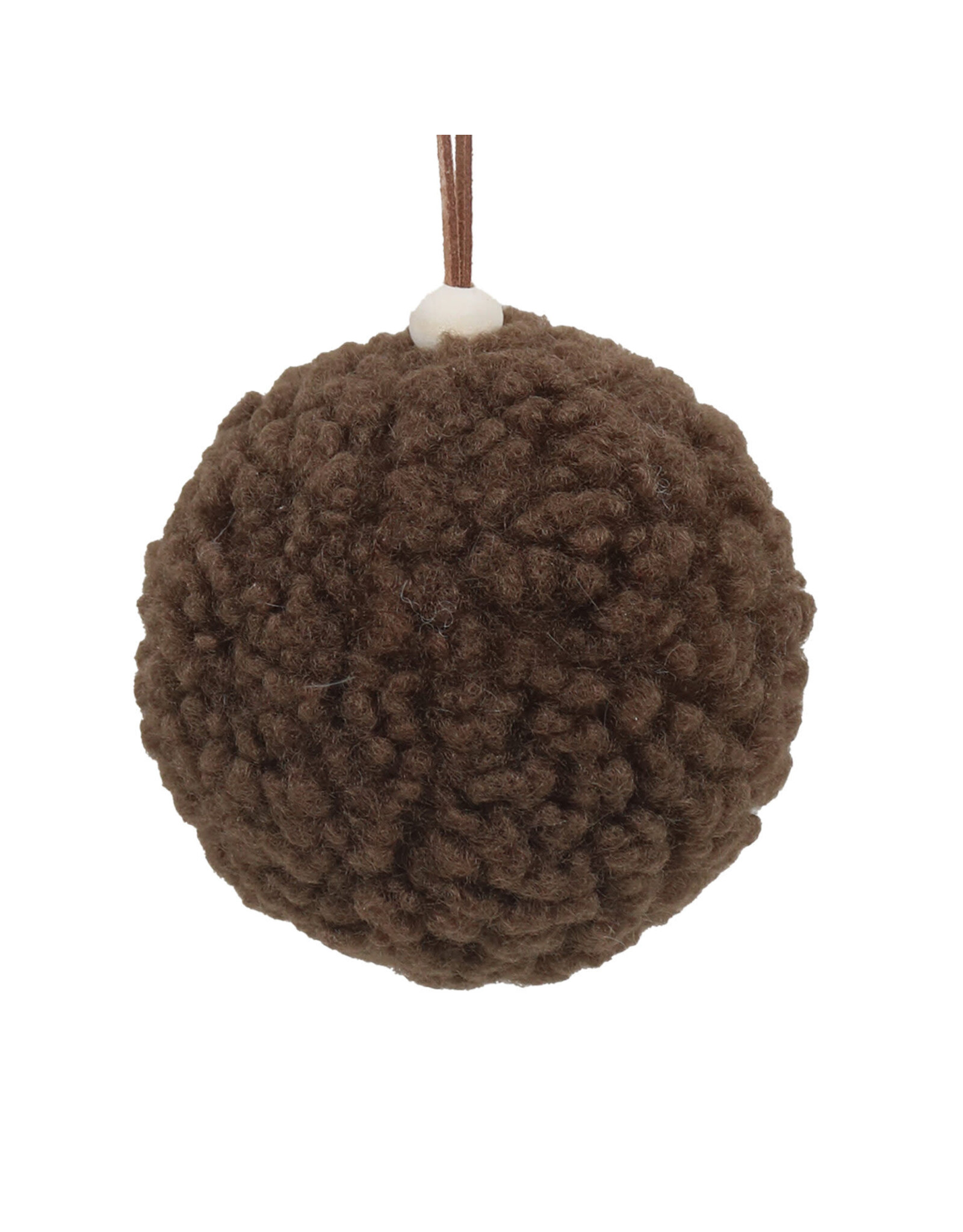 Christmas Forever 3.5" Pom Pom Ornament - Brown