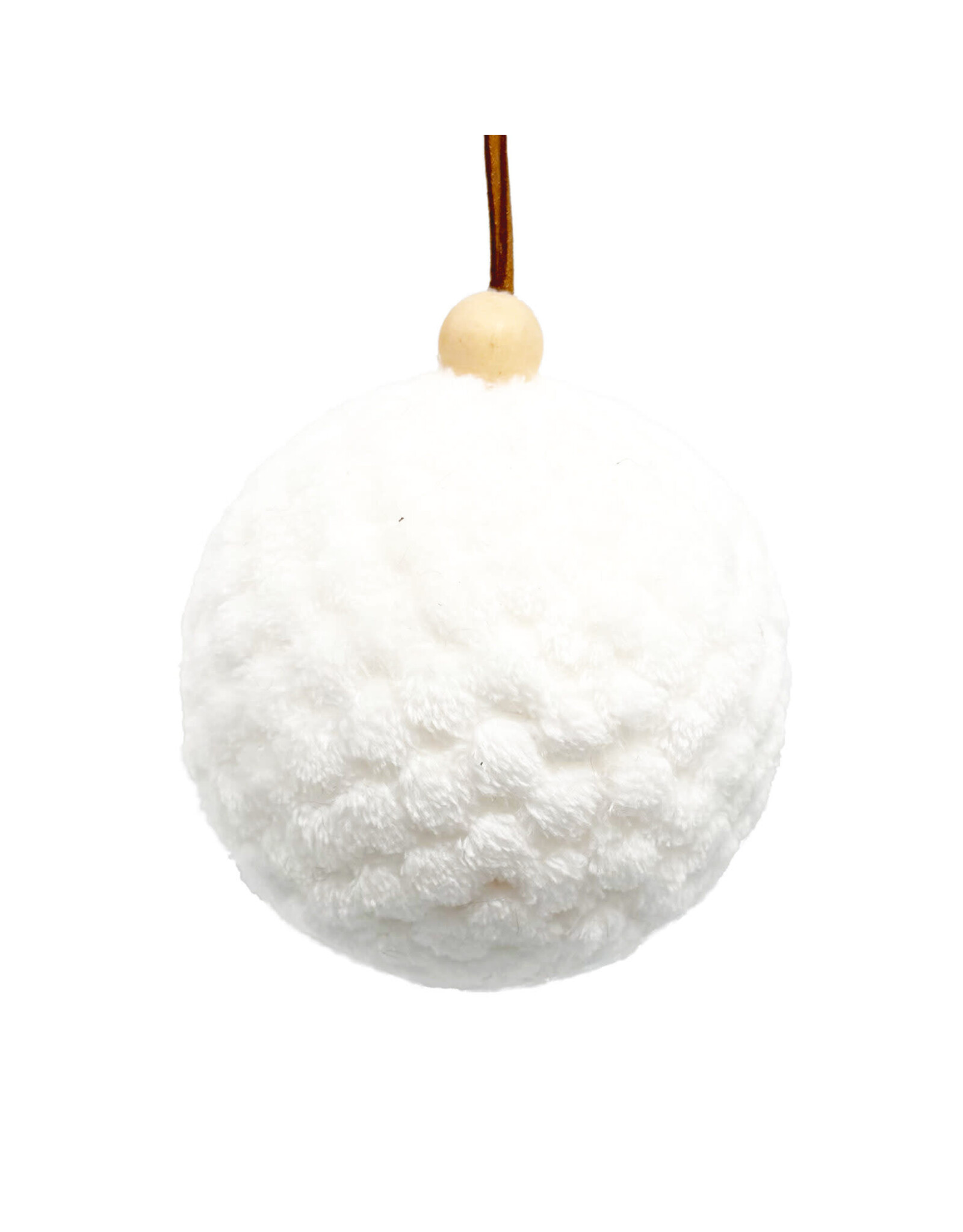 6" Pom Pom Ornament - White