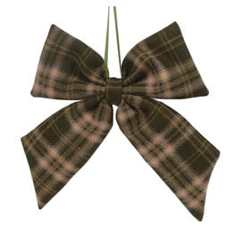 7" Bow Ornament - Green Plaid