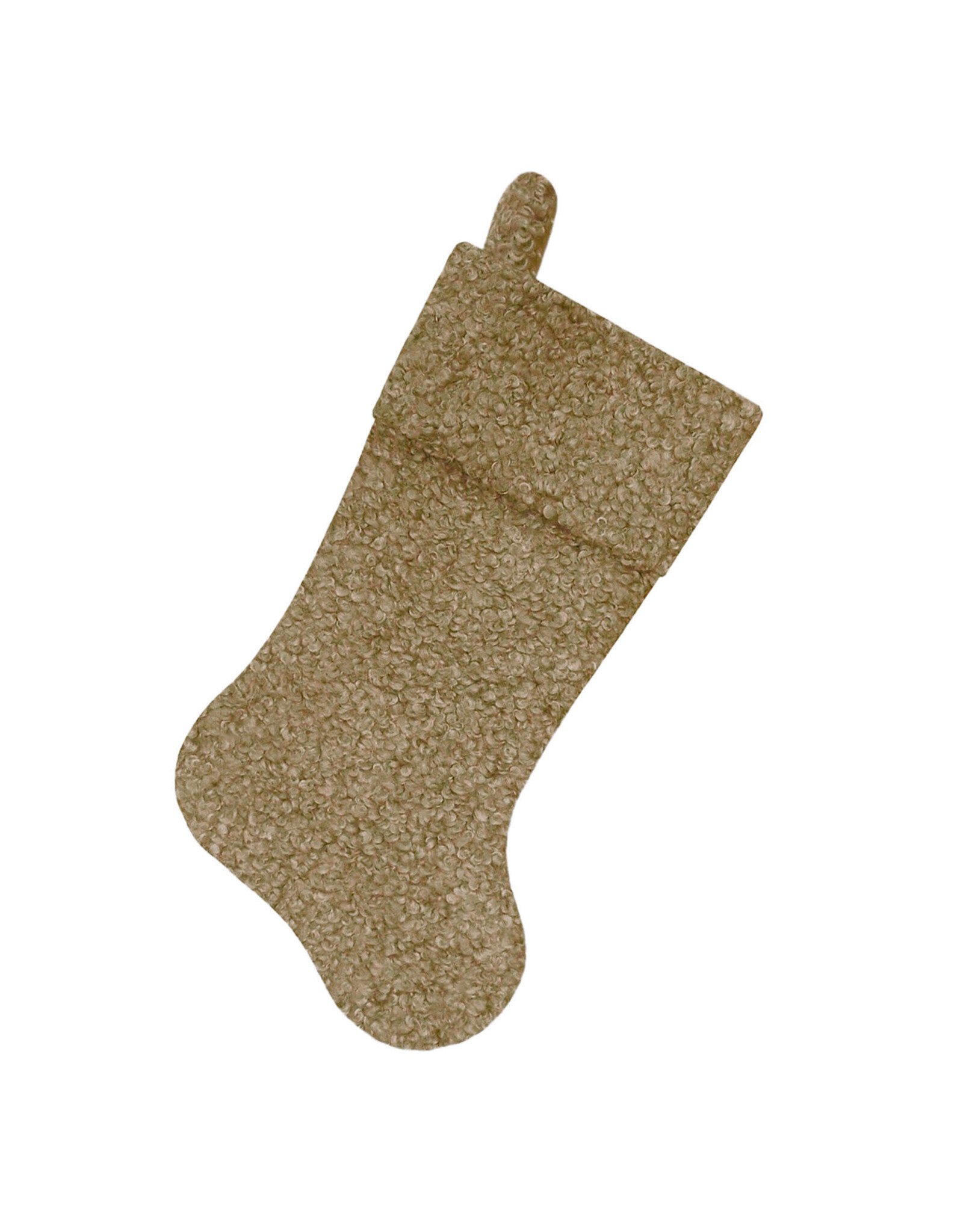 Christmas Forever 20.5" Boucle Stocking - Dark Khaki