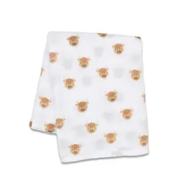 Lulujo Muslin Swaddle Blanket - Highland Cows