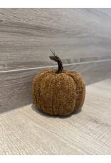 Small Fabric Pumpkin - Dark Brown