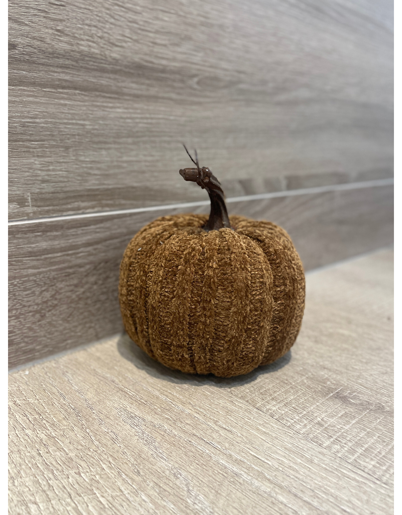 Small Fabric Pumpkin - Dark Brown