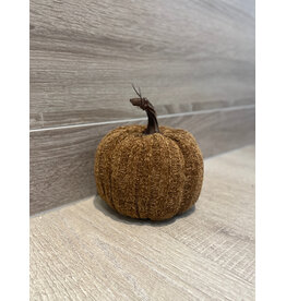 Small Fabric Pumpkin - Dark Brown
