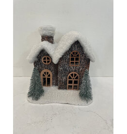 Christmas Forever 9" Snowy House with Chimney