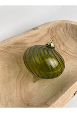 Christmas Forever 4" Glass Onion Ornament - Mercury/Green Swirl