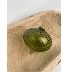 Christmas Forever 4" Glass Onion Ornament - Mercury/Green Swirl