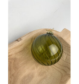 Christmas Forever 4" Glass Ball Ornament - Mercury/Green Swirl