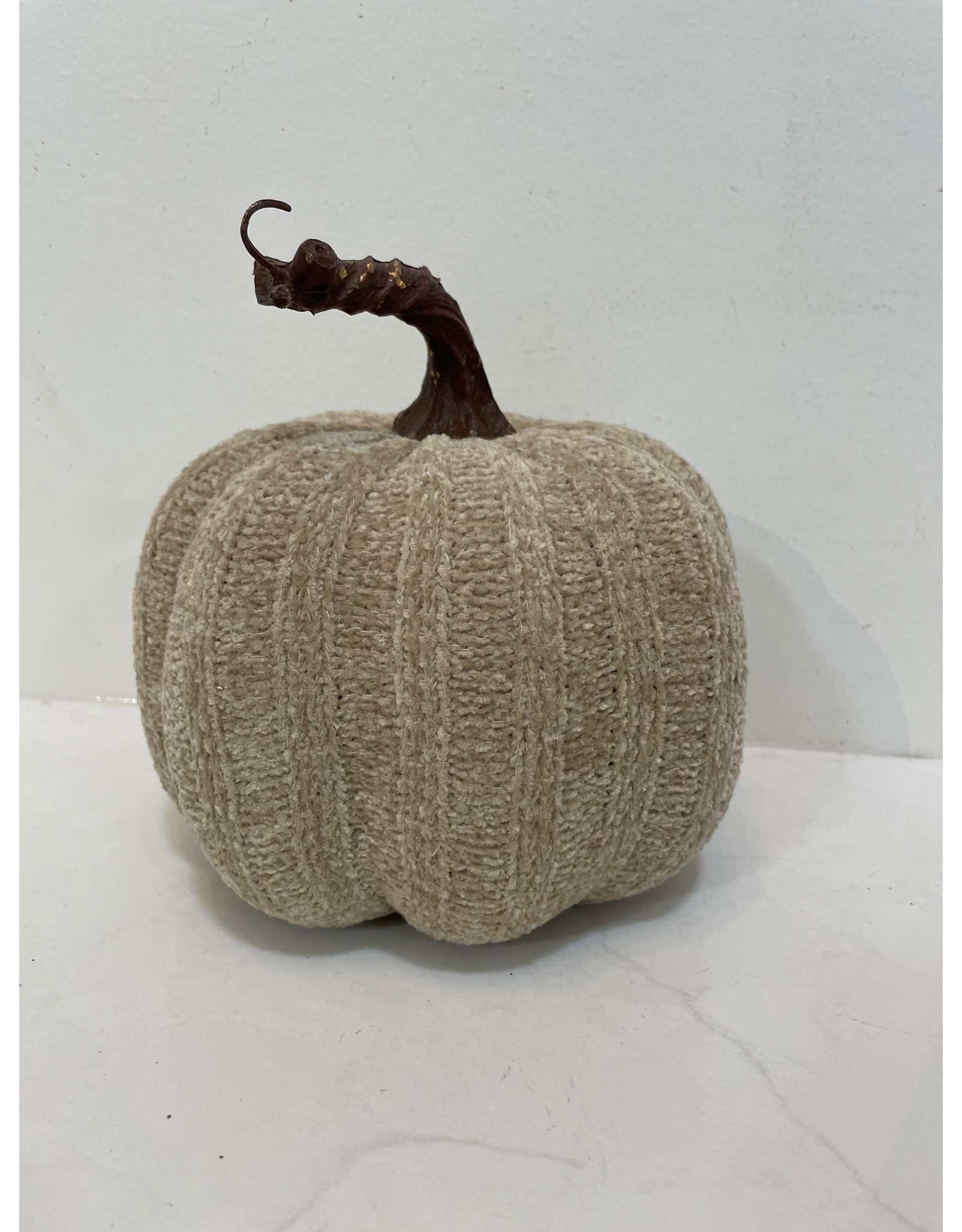 Christmas Forever Medium Fabric Pumpkin - Cream