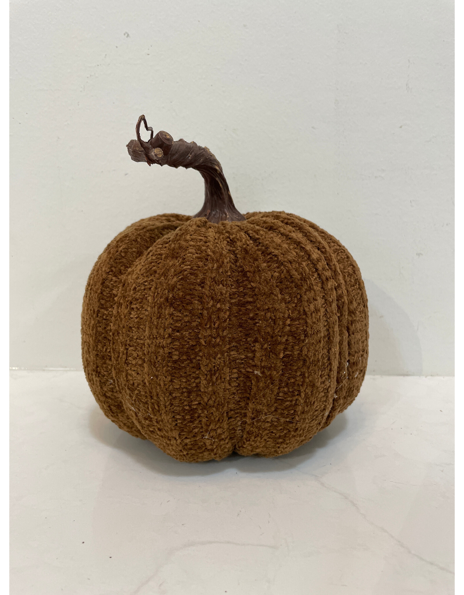 Christmas Forever Medium Fabric Pumpkin - Dark Brown